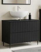 vidaXL Шкаф за мивка в баня ZWOLLE Черно 82 x 41 x 585 см