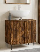 vidaXL Шкаф за мивка в баня ZWOLLE Опушен дъб 595 x 315 x 59 см