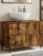 vidaXL Шкаф за мивка в баня ZWOLLE Опушен дъб 82 x 41 x 585 см