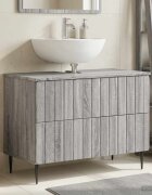 vidaXL Шкаф за мивка в баня ZWOLLE Сив Сонома 82 x 41 x 585 см