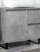 vidaXL Шкаф за мивка за баня бетонно сив 65x33x60см инженерно дърво