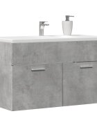 vidaXL Шкаф за мивка за баня бетонно сив 90x385x46 см инженерно дърво