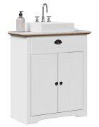 vidaXL Шкаф за мивка за баня BODO бял и кафяв 70x35x80 см
