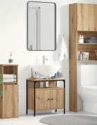 vidaXL Шкаф за мивка за баня дъб артизан 60x30x60см инженерно дърво