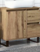 vidaXL Шкаф за мивка за баня дъб артизан 65x33x60см инженерно дърво