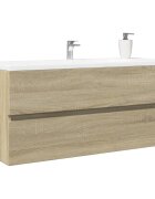 vidaXL Шкаф за мивка за баня дъб сонома 100x385x45 см инженерно дърво