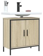 vidaXL Шкаф за мивка за баня дъб сонома 60x30x60 см инженерно дърво