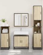 vidaXL Шкаф за мивка за баня дъб сонома 65x33x60 см инженерно дърво