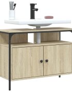 vidaXL Шкаф за мивка за баня дъб сонома 80x30x60 см инженерно дърво