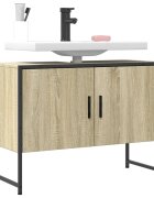 vidaXL Шкаф за мивка за баня дъб сонома 80x33x60 см инженерно дърво