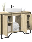 vidaXL Шкаф за мивка за баня дъб сонома 91x35x60 см инженерно дърво