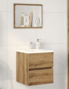 vidaXL Шкаф за мивка за баня дъбов 41x385x45 см инженерно дърво