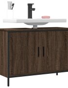 vidaXL Шкаф за мивка за баня кафяв дъб 80x30x60 см инженерно дърво