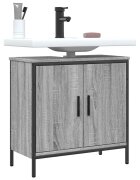 vidaXL Шкаф за мивка за баня сив сонома 60x30x60 см инженерно дърво