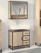 vidaXL Шкаф за мивка за баня сонома дъб 65x33x60 см инженерно дърво