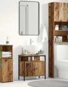 vidaXL Шкаф за мивка за баня старо дърво 60x30x60см инженерно дърво