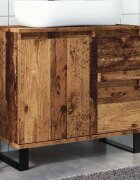 vidaXL Шкаф за мивка за баня старо дърво 65x33x60см инженерно дърво