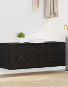 vidaXL Шкаф за обувки 100 x 35 x 38 см Инженерна дървесина Черен дъб