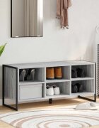 vidaXL Шкаф за обувки 100 x 35 x 44 см Инженерна дървесина Сив Сонома