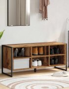 vidaXL Шкаф за обувки 100 x 35 x 44 см Инженерна дървесина Старо дърво