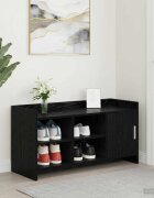 vidaXL Шкаф за обувки 100 x 39 x 51 cm Инженерна дървесина Черен дъб