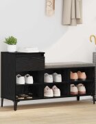 vidaXL Шкаф за обувки 102 x 36 x 60 см Инженерна дървесина Черен дъб