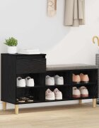 vidaXL Шкаф за обувки 102 x 36 x 60 см Инженерна дървесина Черен дъб