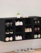 vidaXL Шкаф за обувки 103 x 30 x 51 см Инженерна дървесина Черен дъб