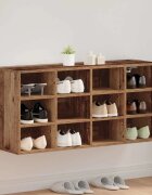 vidaXL Шкаф за обувки 103 x 30 x 51 см Инженерна дървесина Старо дърво