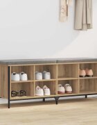 vidaXL Шкаф за обувки 131 x 35 x 50 см Инженерна дървесина и желязо