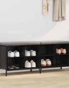 vidaXL Шкаф за обувки 131 x 35 x 50 см Инженерна дървесина и желязо