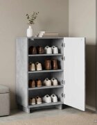 vidaXL Шкаф за обувки 48 x 38 x 875 см Инженерно дърво Бетонно сиво