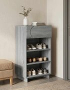vidaXL Шкаф за обувки 48 x 38 x 875 см Инженерно дърво Сив Сонома