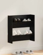 vidaXL Шкаф за обувки 60 x 18 x 60 см Инженерна дървесина Черен дъб
