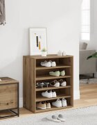 vidaXL Шкаф за обувки 60 x 35 x 70 cm Дъб артизан 5 рафта
