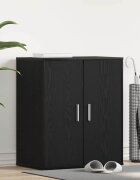 vidaXL Шкаф за обувки 60 x 35 x 70 cm Инженерна дървесина Черен дъб