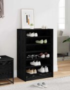vidaXL Шкаф за обувки 60 x 35 x 92 cm Инженерна дървесина Черен дъб