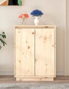 vidaXL Шкаф за обувки 60x35x80 см бор масив