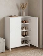 vidaXL Шкаф за обувки 73 x 38 x 875 см Инженерна дървесина Бял гланц