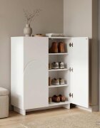 vidaXL Шкаф за обувки 73 x 38 x 875 см Инженерна дървесина Бяло