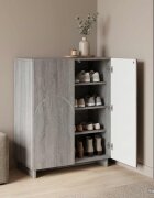vidaXL Шкаф за обувки 73 x 38 x 875 см Инженерна дървесина Сив Сонома