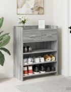 vidaXL Шкаф за обувки 735 x 36 x 92 см Инженерна дървесина Сив Сонома