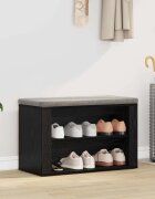 vidaXL Шкаф за обувки 75 x 35 x 45 см Инженерна дървесина Черен дъб