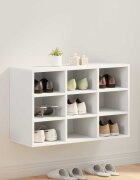 vidaXL Шкаф за обувки 775 x 30 x 51 см Инженерна дървесина Бяло