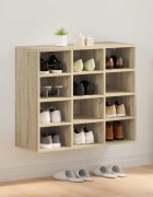 vidaXL Шкаф за обувки 775 x 30 x 67 см Инженерна дървесина Дъб сонома