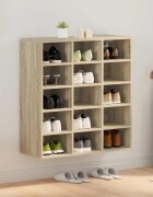 vidaXL Шкаф за обувки 775 x 30 x 835 см Инженерна дървесина