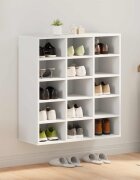 vidaXL Шкаф за обувки 775 x 30 x 835 см Инженерна дървесина Бяло