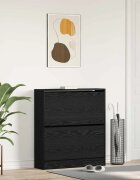 vidaXL Шкаф за обувки 80 x 21 x 875 cm Инженерна дървесина Черния дъб