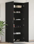 vidaXL Шкаф за обувки 80 x 35.5 x 180 см Инженерна дървесина Черно