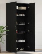 vidaXL Шкаф за обувки 80 x 35.5 x 180 см Инженерна дървесина Черно